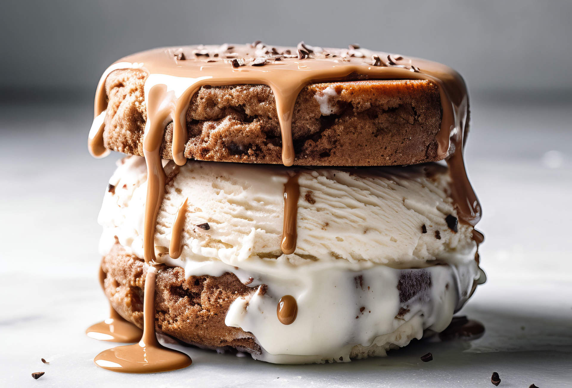 Ice Cream Sandwich, Professional Food Photography White Backgrou