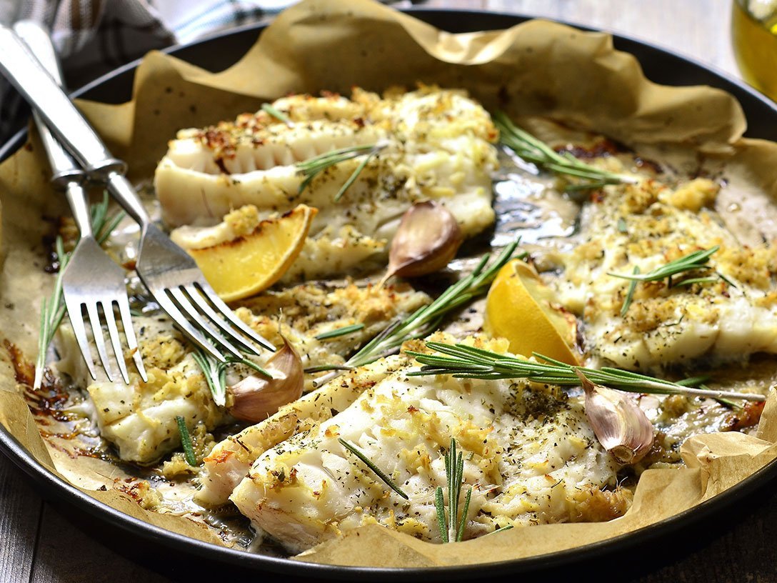 Baked Cod With Ginger,lemon And Rosemary.