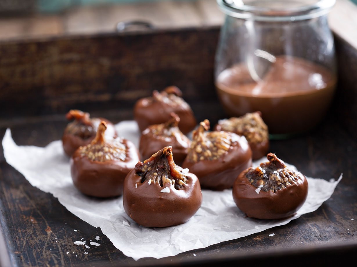 Figs Stuffed And Coated With Chocolate