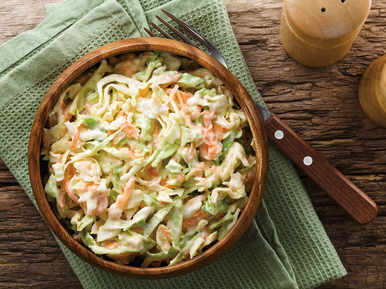 Fresh White Cabbage And Carrot Coleslaw