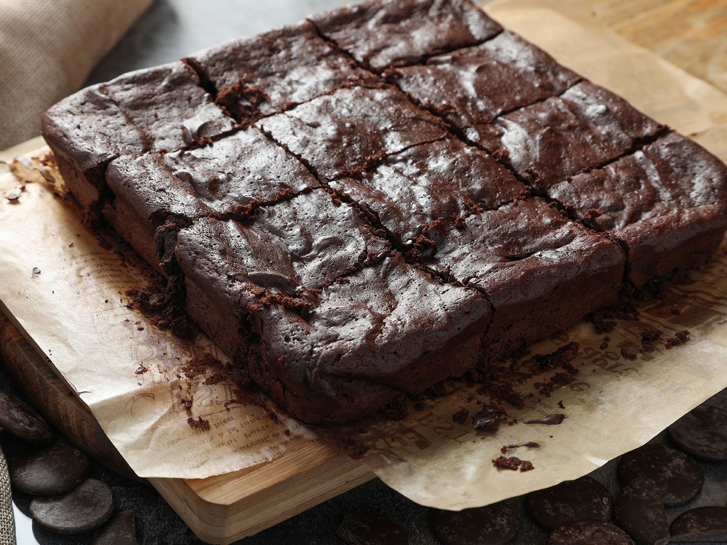 Homemade Chocolate Brownies Made From Chocolate 80 Percentages W