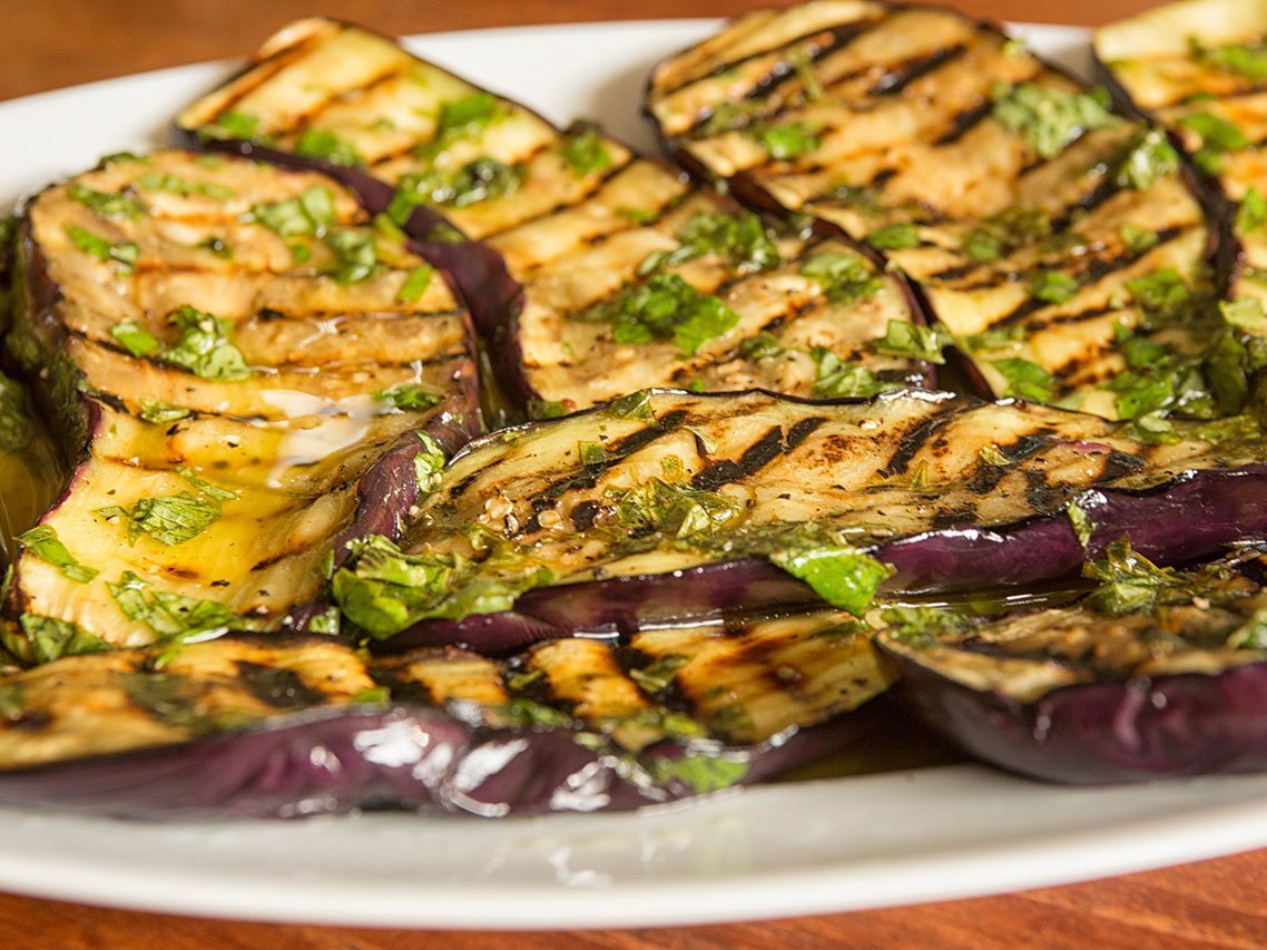 Grilled Eggplant With Dressing