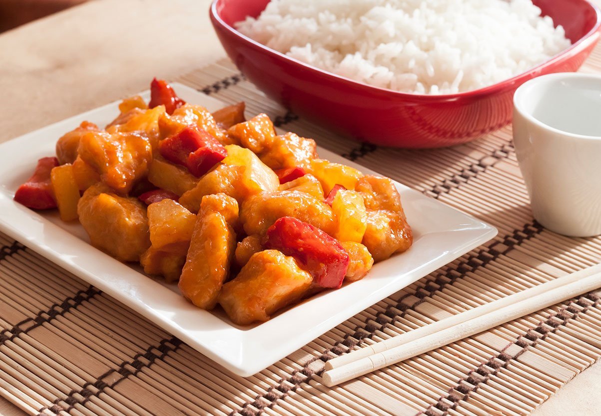 Sweet And Sour Chicken With Bell Pepper And Pineapple