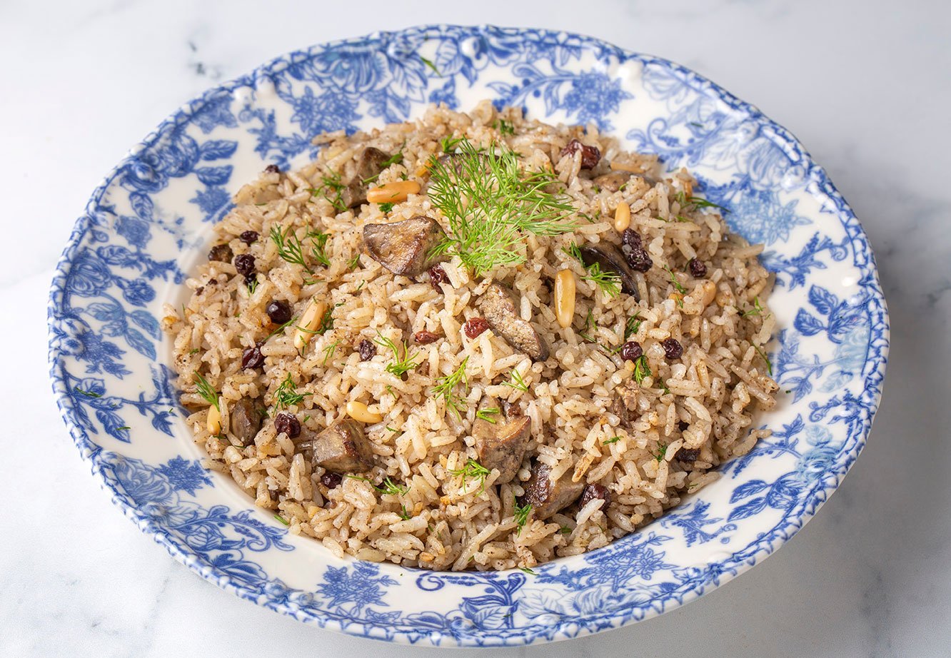 Traditional Delicious Turkish Food; Rice Pilaf With Pine Nuts An