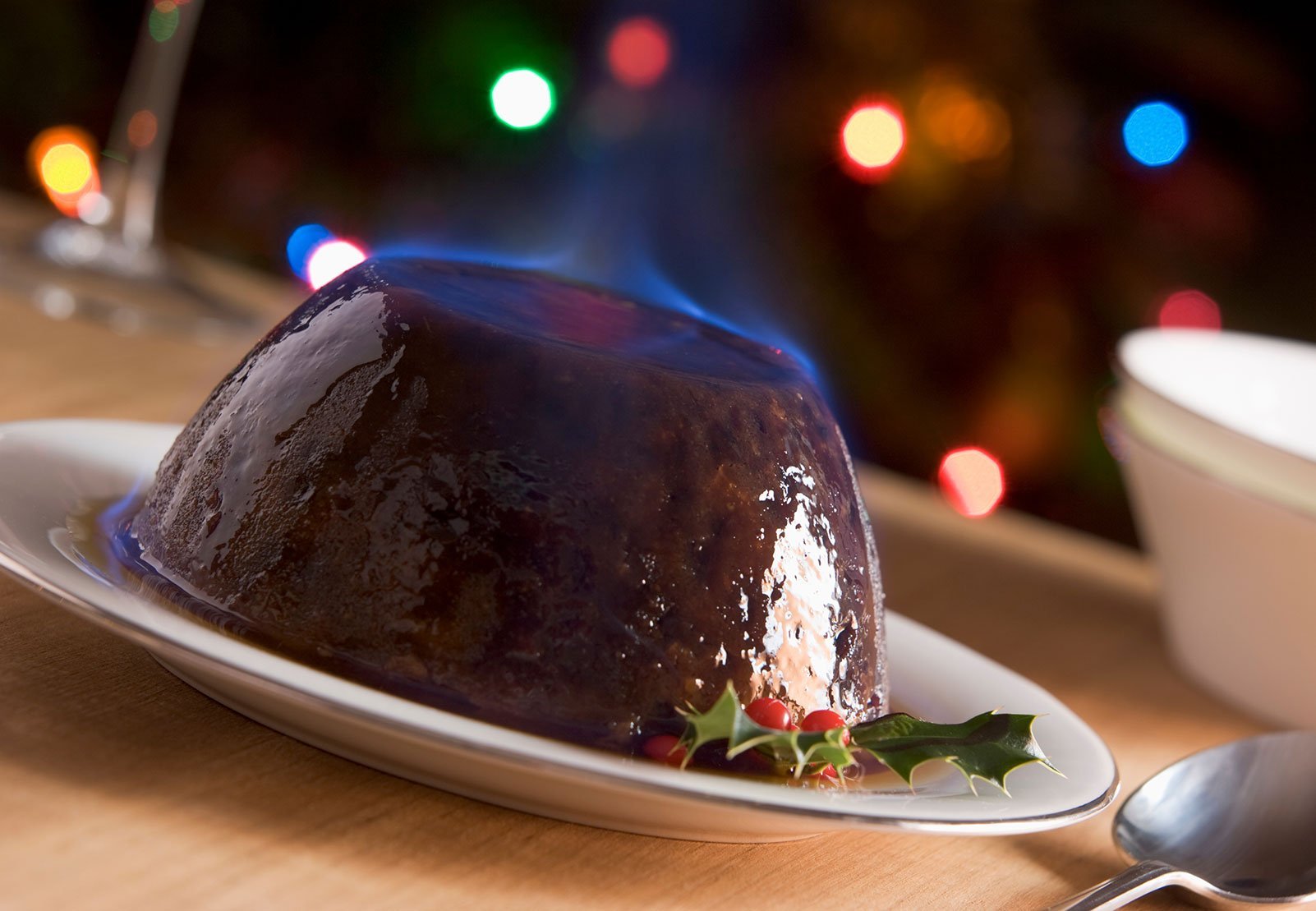 Christmas Pudding With A Brandy Flambe
