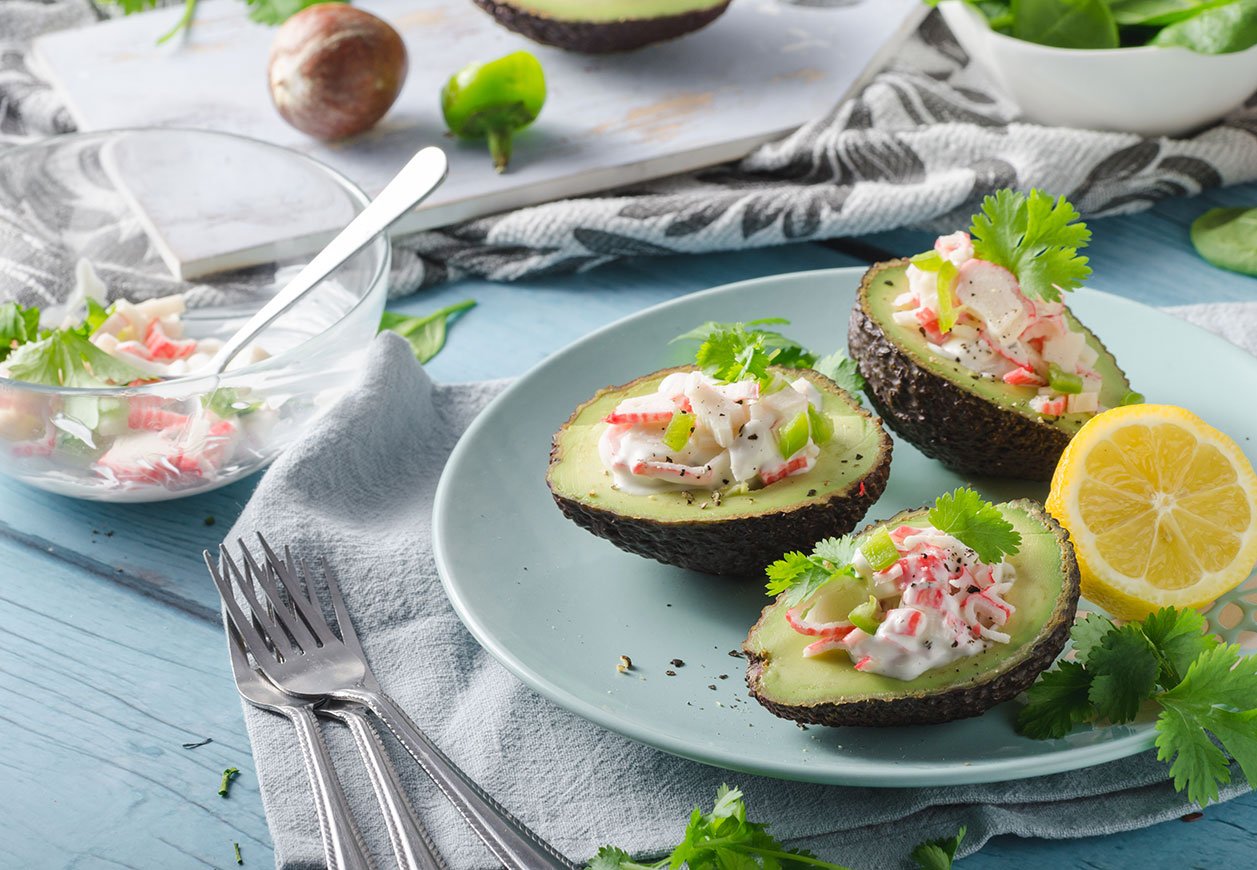 Delish Filled Avocado With Crab Meat