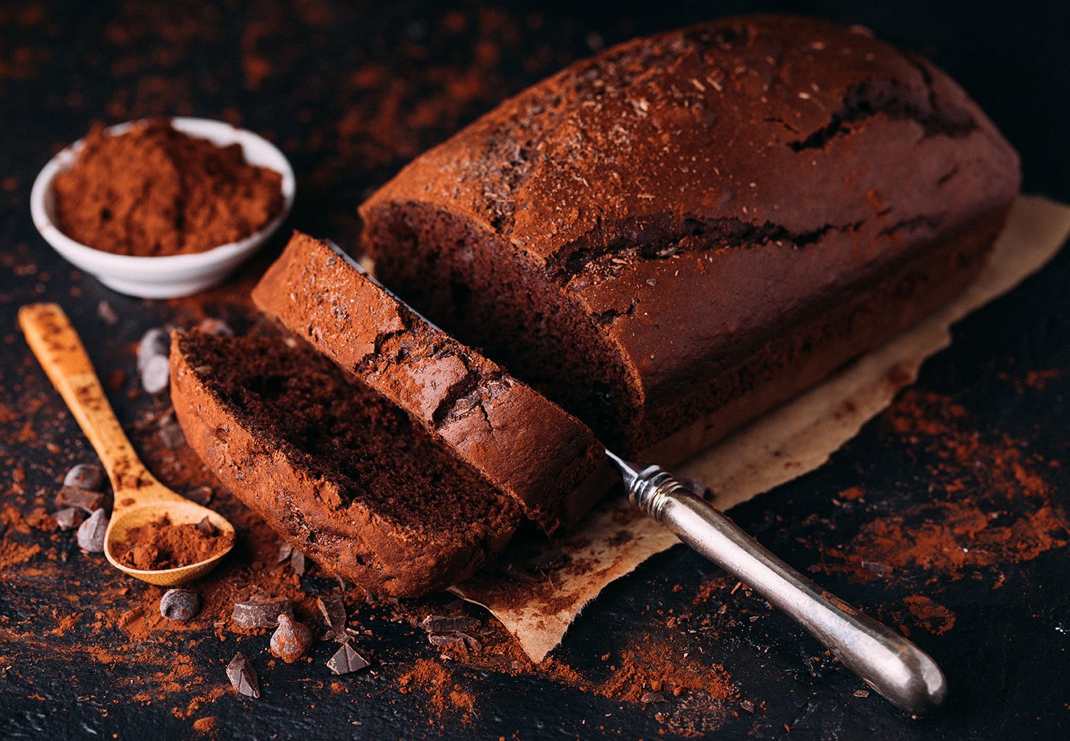 Delicious Homemade Chocolate Almond Loaf Of Bread