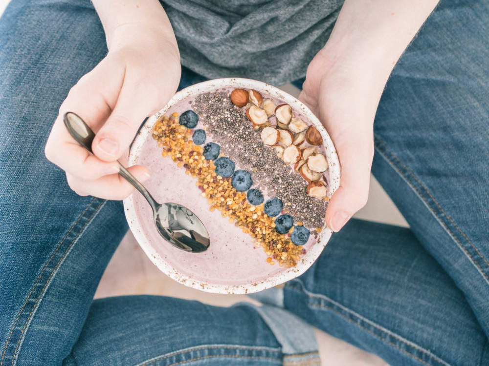 Breakfast Bowl In Woman Hands