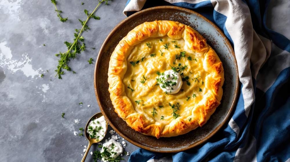 Greek Fennel Pie Marathopita With Aromatic Fennel Leaves And Flaky Pastry (greek Cuisine)