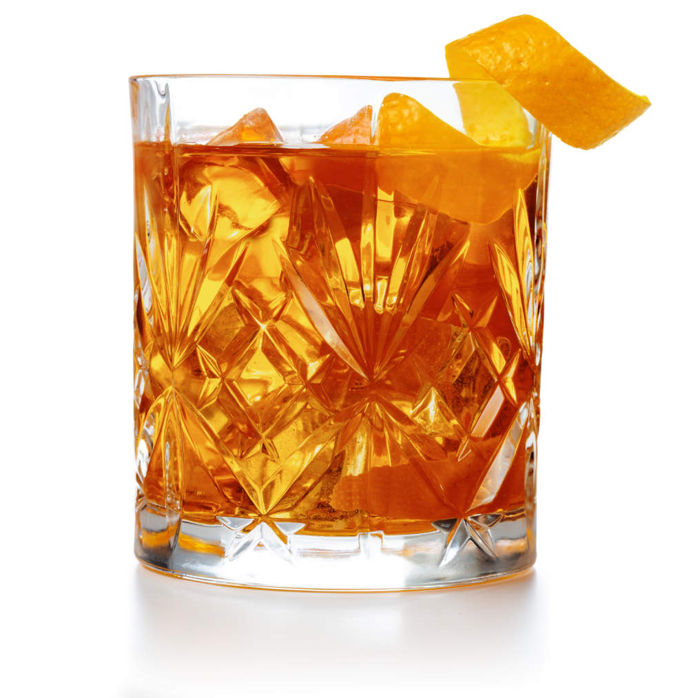 Close Up Of Old Fashioned Cocktail