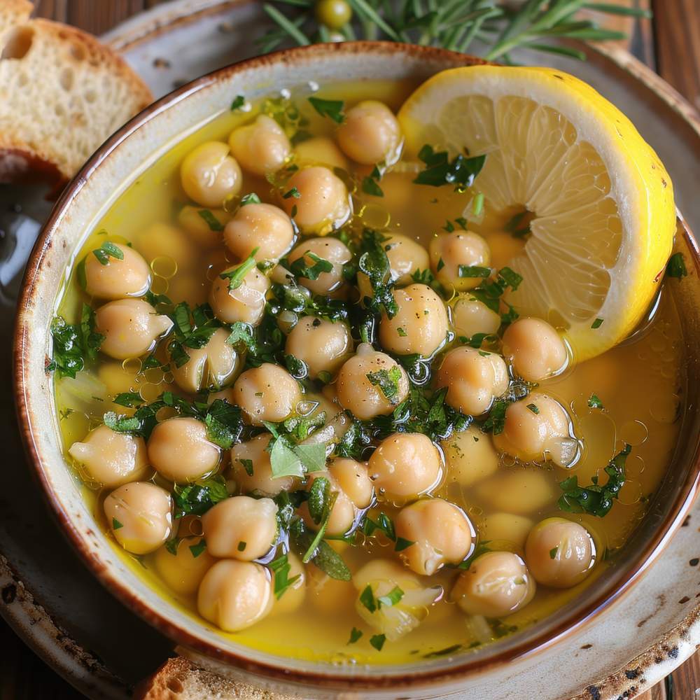 Ρεβίθια σούπα µε λεµόνι